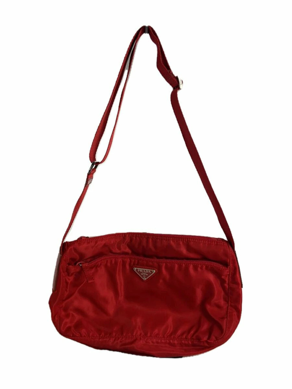 Prada Tessuto messenger Crossbody bag vibrant red